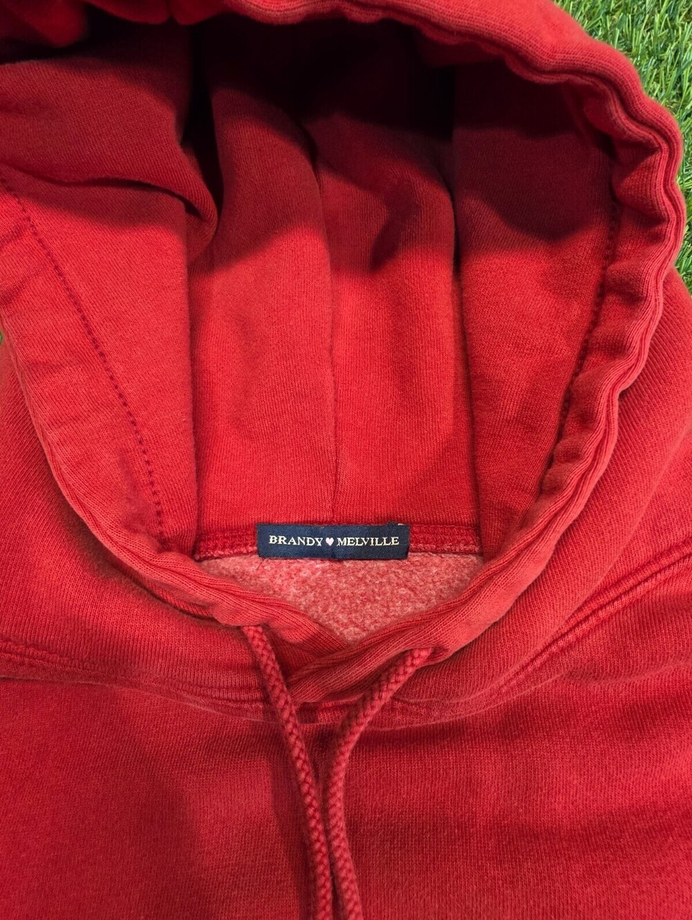 Brandy Melville Red Hoodie Sweatshirt with Kangaroo Pocket